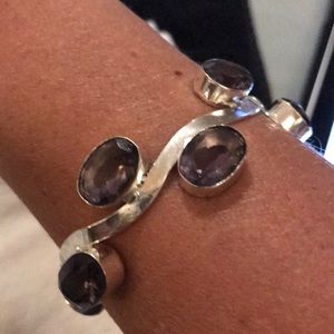 Sterling silver purple stone bracelet